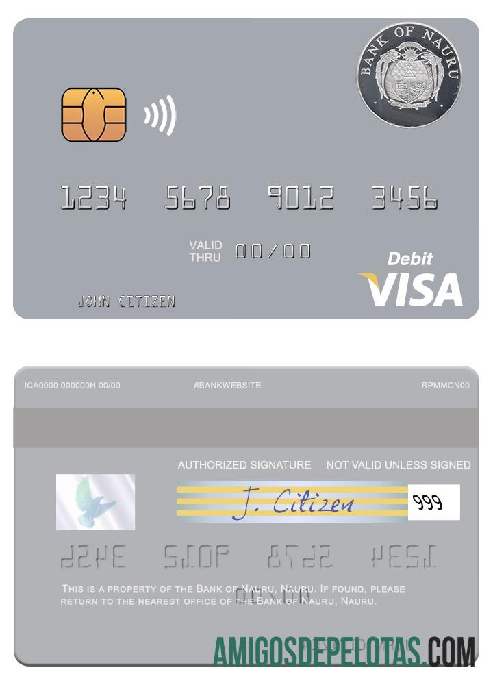 Nauru Bank Of Nauru Visa Debit Card example